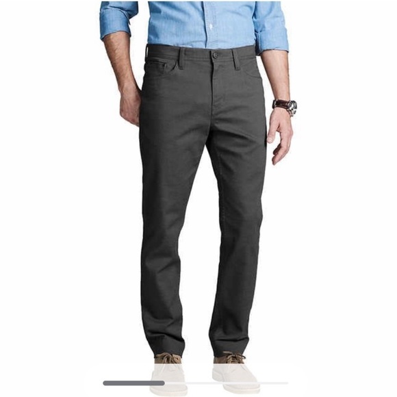 English Laundry Men's Slimmer Straight Leg 5-Pocket Pants, Gray - Picture 1 of 6